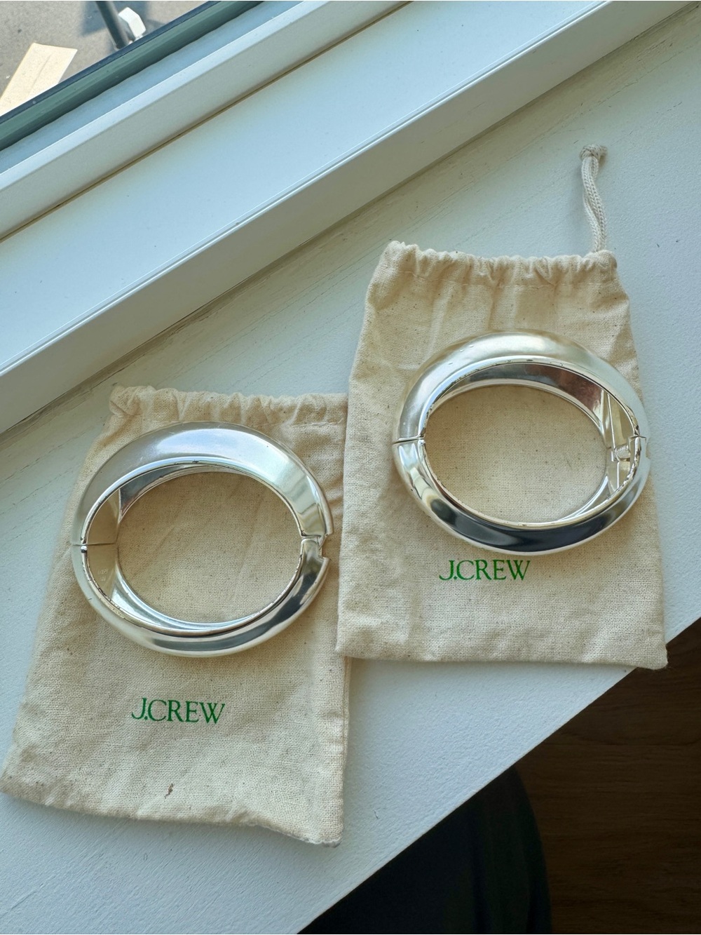 J. Crew Polished Silver-Tone Women’s Hoop Cuff Bracelets